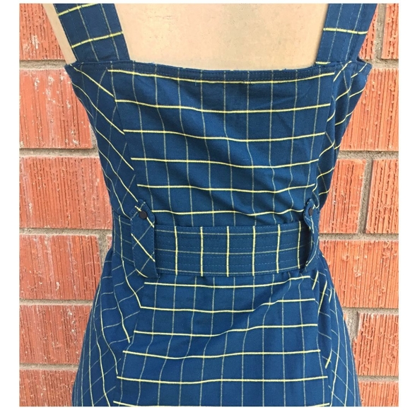 LAST 1❗CURRENT AIR Anthro Dark Teal / Yellow Dress - Picture 5 of 8